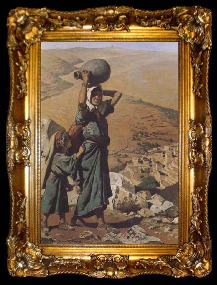 framed  Charles Verlat Vue plongeante de Jerusalem (mk32), ta009-2